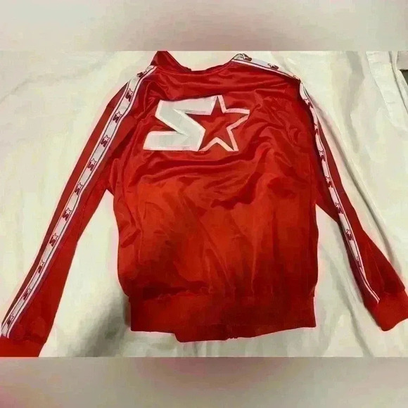 Red Starter zip up top, men’s large, black label - Picture 2 of 3